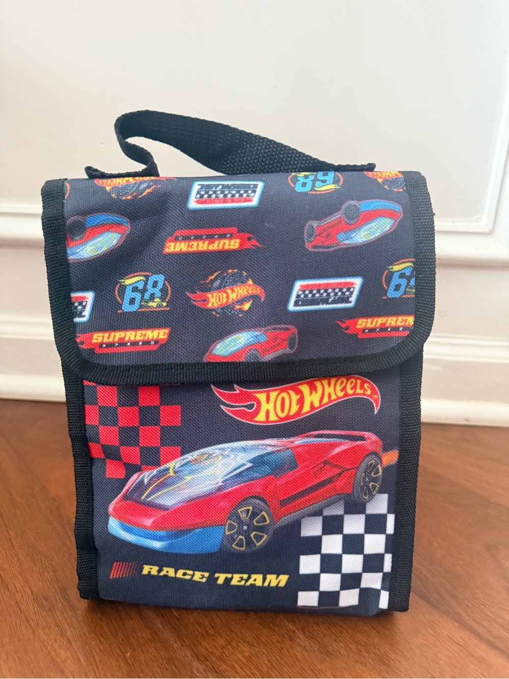 Hot Wheels Kids Red Race Team Lunch Bag with Handle
